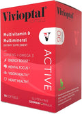 Vivioptal Active 90 Softgels Ginseng &amp Omega 3 Multivitamin &amp Multimineral Gluten Free German Formula