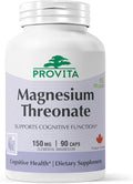 Provita Magnesium L-Threonate Supplement | Cognitive Support &amp Brain Electrolyte Balance | High Absorption Magnesium for Memory Focus &amp Brain Health | Vegan Capsules | 50mg Elemental Magnesiu