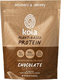 Koia Plant Based Protein Powder Chocolate 20g Protein 3g Sugar 6g Prebiotic Fiber Pre &amp Post Workout 21 Vitamins &amp Minerals No Seed Oils Dairy-Free Gluten-Free Non-GMO 20 Servings