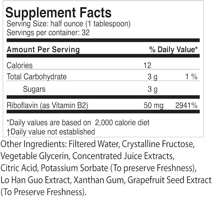 Life Solutions Vitamin B2 - Liquid Dietary Supplement with 50mg Riboflavin Per Serving - Highly Bioavailable Pharmacist Formulated Rapid-Sorb Technology for Efficient Nutrient Absorption - 16 fl oz