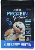 Just Move Protein - Blueberry Muffin - Vegan (Plant Based) Organic Dairy Free Soy Free Gluten Free Keto Peanut Free 20g Protein Low Carb Non GMO (16.5 Oz)