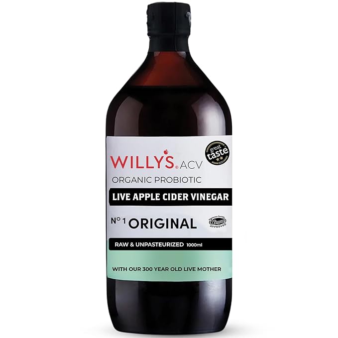 Willys Apple Cider Vinegar With The Mother Glass Bottle 1 Litre