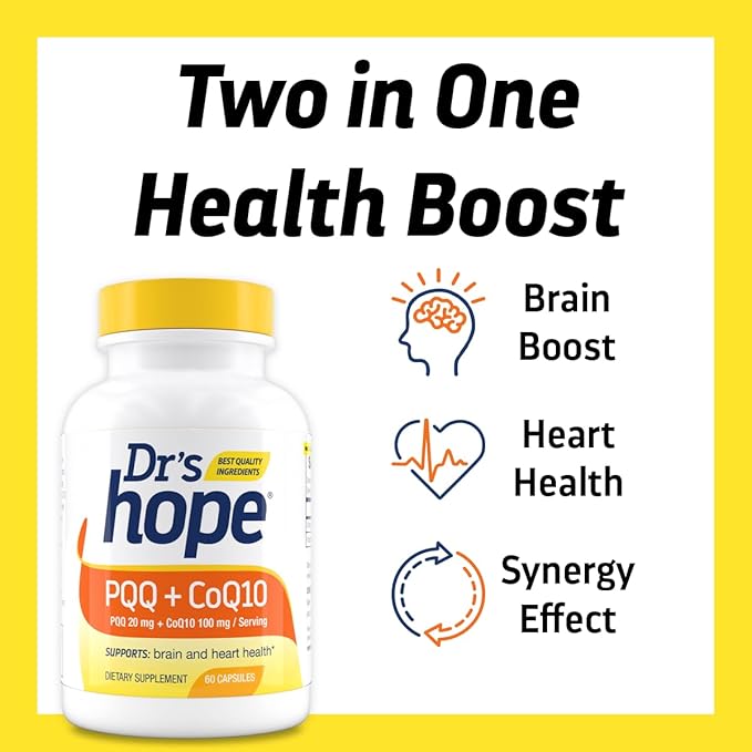 CoQ10 100mg + PQQ Supplement 20mg - Coenzyme Q10 with PQQ to Support Heart &amp Brain Health - Made in USA Backed by 30+ Years of Trust - GMP Certified &amp Non-GMO - 2 Month Supply
