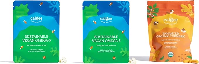 Vegan Omega-3 2-Pack + USDA Organic Turmeric