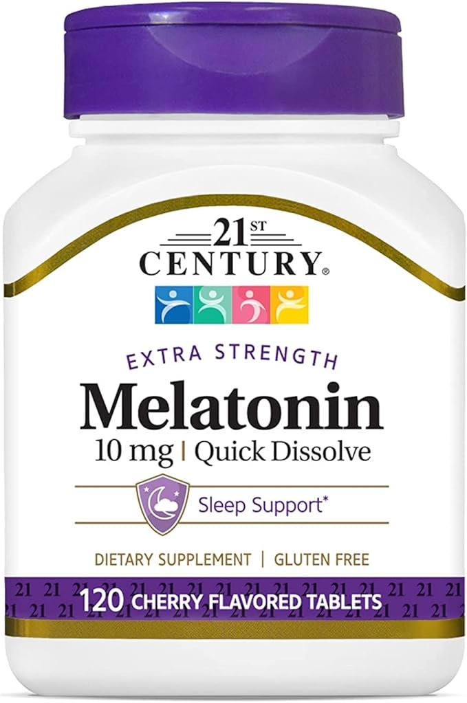 21st Century Melatonin Cherry Flavor 10 mg 120 Quick Dissolve Tablets - 2pc