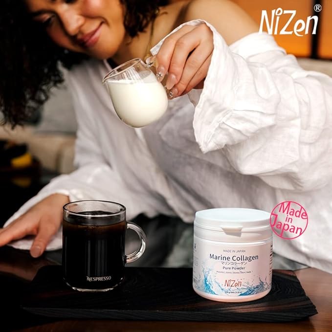 Nizen Marine Collagen Pure Powder Hydrolyzed Peptides Easy-to-Digest Amino Acids Supplement. Unflavored. Non-Clumping. Made in Japan. 5.29oz