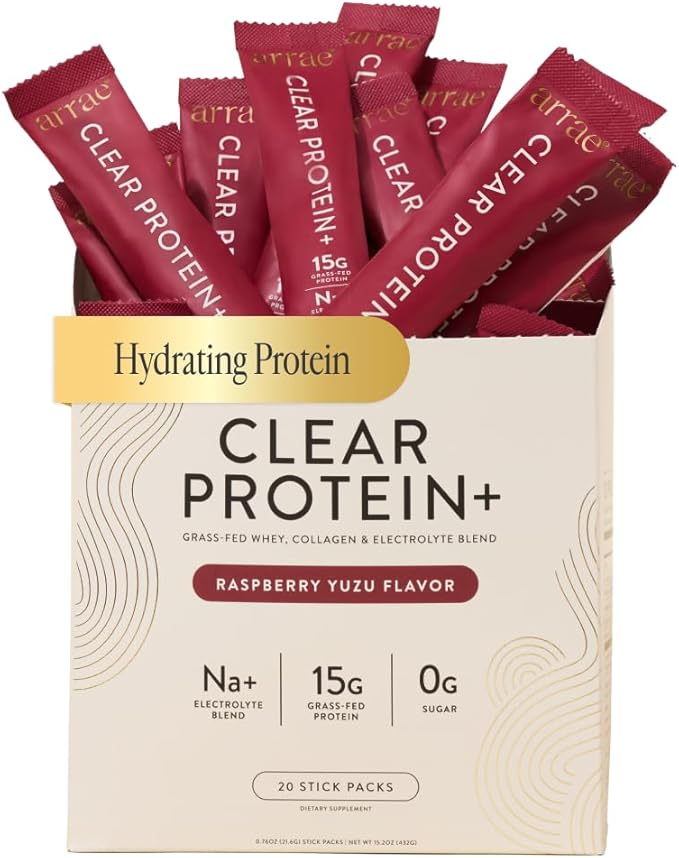 Arrae Clear Protein – Natural Protein Supplement Smooth Texture Easy to Mix 20 Servings Clean Formula with Electrolytes