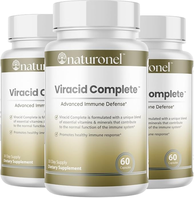 Viracid Complete (3 Pack) Comprehensive Immune Formula with Elderberry Echinacea Garlic Zinc L-Glutamine &amp Turmeric 95% Curcuminoids | Premium Supplement Made in USA GMP Certified