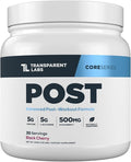 Transparent Labs Post - Post-Workout Recovery Muscle Builder with L-Glutamine Beta-Alanine and BetaPure Betaine Anhydrous for Muscle Recovery and Muscle Building - 30 Servings Black Cherry