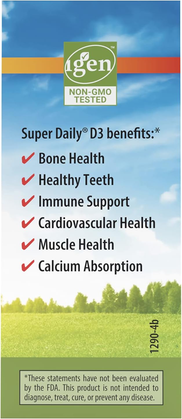 Carlson Super Daily D3 4000 IU (100 mcg) Heart &amp Immune Health Teeth &amp Bone Strength Unflavored 365 Drops