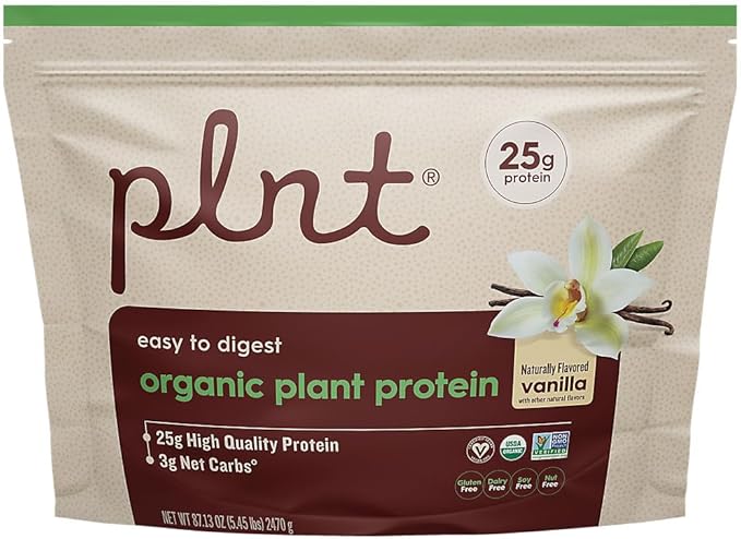 Organic Plant Protein Powder a Vanilla a 5.45 lbs./65 Servings