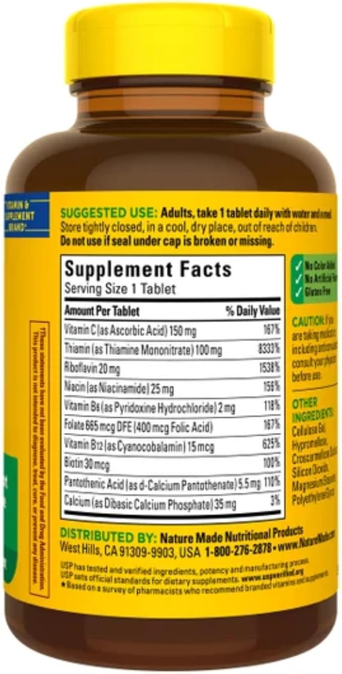 Super B-Complex with Vitamin C &amp Folic Acid 460 Tablets – Dietary Supplement for Daily B Vitamin Support (Pack of 1)