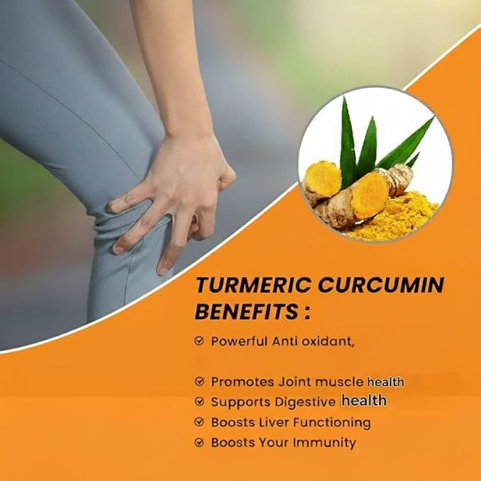 Curcumin (95%) with Black Pepper Extract (for Better absorbtion)1300mg for Immunity Joints Health | 60 Veg Capsules 650 Mg Each