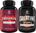 Bundle of Forskolin Weight Loss Supplement - Builds Muscle &amp Boosts Energy and Creatine Tablets Formula Blend of Creatine Monohydrate HCL &amp Pyruvate - Muscle Mass Gain &amp Recovery for Men