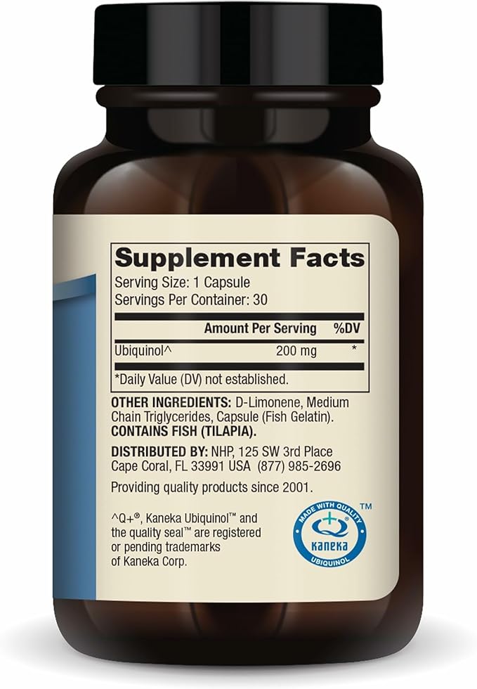 Dr. Mercola Ubiquinol - 200 mg Ubiquinol - Supports Energy Production - Antioxidant Supplement - Non-GMO Gluten-Free &amp Soy-Free - 30 Capsules (30 Servings)