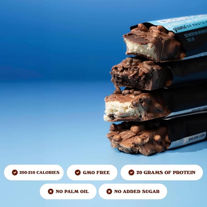 BarebeIIs Protein Bars Assorted Variety Pack - 5 Flavor - Protein Snacks with 20g of Protein - 10 Count