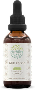 HerbEra Milk Thistle B60 Alcohol-Free Herbal Extract Tincture Concentrated Liquid Drops Natural Milk Thistle (Silybum marianum) Dried Seed (2 fl oz)