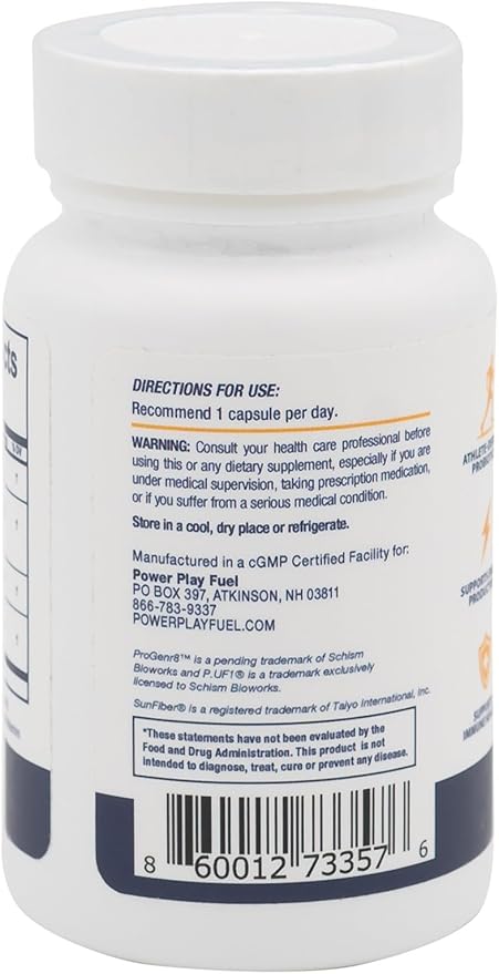 Gut Fuel All-in-One Dietary Supplement - Athlete-Derived Sport Certified &amp Doctor Formulated Advanced Pre Pro &amp Postbiotics - Supports Gut Immune &amp Energy Health - 30 Capsules