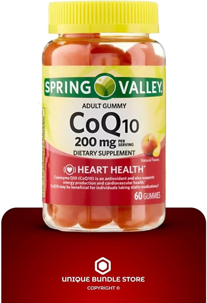 Unique Bundle Store CoQ10 200mg 60 Gummies – Natural Fruit Flavor Coenzyme Q10 Supplement for Adults Coq10 Gummies Q10 Coenzyme Daily Antioxidant Nutritional Support (Pack of 1)