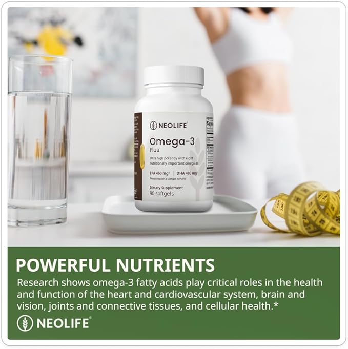 NeoLife Omega-3 Fish Oil Plus 90 Softgels Omega 3 Supplement for Women &amp Men 1070mg Fish Oil Fatty Acid per Serving EPA DHA DPA Wild-Caught Supplements