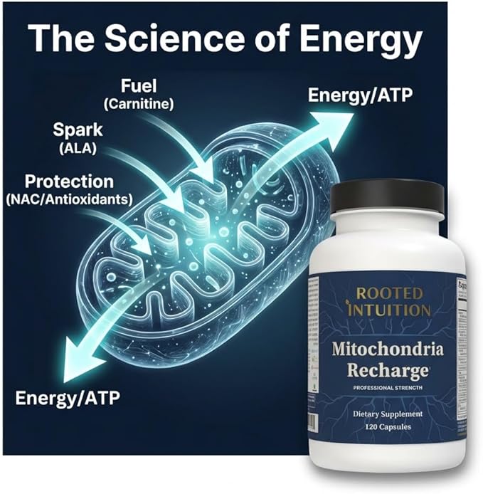Rooted Miltivitamin with Brain Supplements for Memory and Focus | Energy Vitamins for Men and Women | Brain Health Support &amp Mental Clarity | Cognitive Booster | Mitochondria Recharge | 120 Capsul