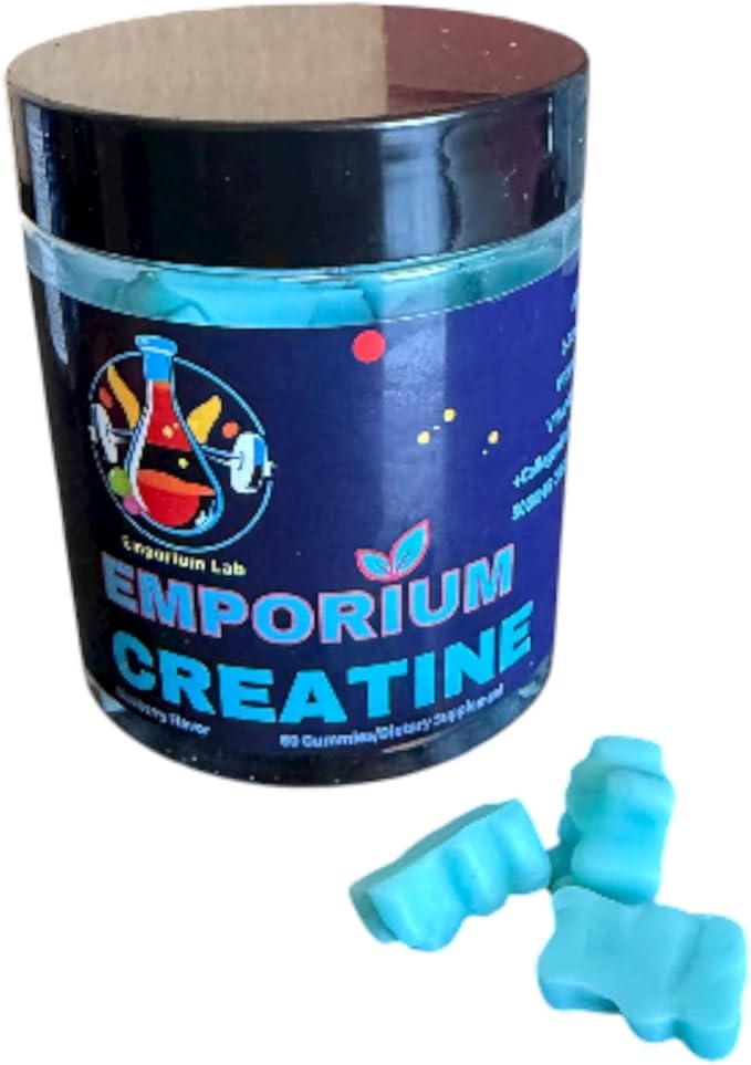 Emporium Creatine Supplement Micronized for Muscle Strength and Energy 500mg Capsule 1 Count (Blueberry)