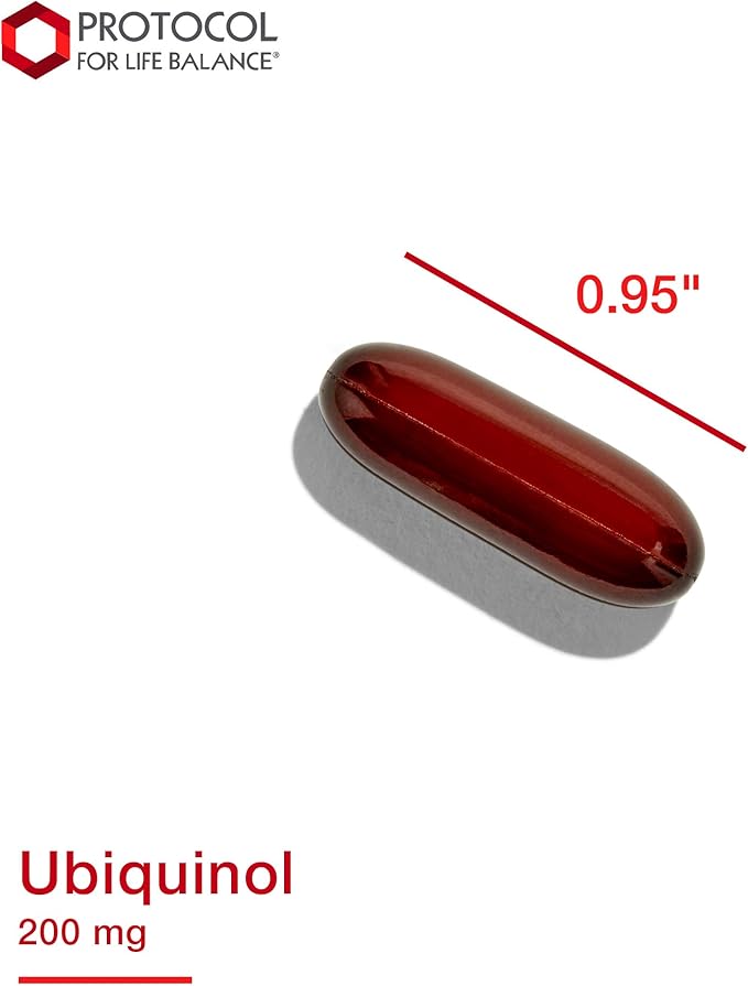 PROTOCOL FOR LIFE BALANCE Ubiquinol 200mg - Bioavailable CoQ10 Softgels - Heart Health Support - Oxidative Stress Quencher - Soy Free &amp Dairy Free - 60 Softgels
