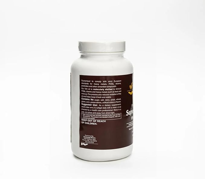 Beverly Hills Concierge Pharmacy Super Omega-3 Fish Oil 500mg | EPA &amp DHA Enteric-Coated Softgels | Heart Brain &amp Eye Support | Molecularly Distilled | 120 Count