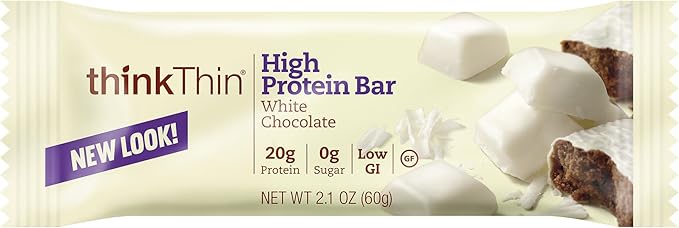 Think Thin! High Protein Meal Alternative Nutrition Bar White Chocolate 2.1 Ounce Bar (Pack of 10)