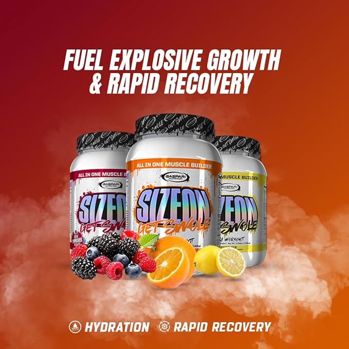 Gaspari Nutrition SizeOn The Ultimate Hybrid Intra-Workout Amino Acid &amp Creatine Formula Increased Muscle Volume &amp Muscle Recovery (Grape Cooler)