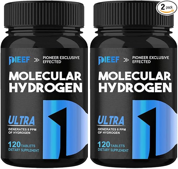 Hydrogen Water Tablets 240 Tablets Fast-Dissolving H2 Molecular Hydrogen with Magnesium Supplements Supports Brain Health Energy and Cognitive Function Non-GMO Gluten-Free &amp Vegan 2Pack
