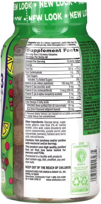 Vitafusion Omega-3 Tcguz Gummies - 120 Count (6 Pack) ICjjP