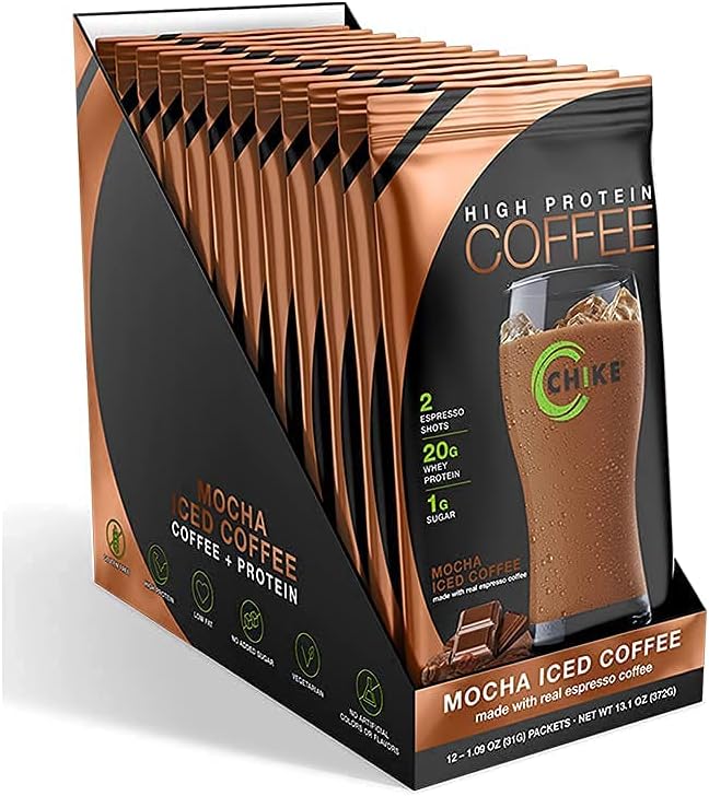 Chike High Protein Iced Coffee 12 Single Serving Packets (Mocha)