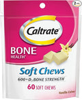Caltrate Calcium &amp Vitamin D Soft Chews Vanilla Creme 60 Each (Pack of 2)