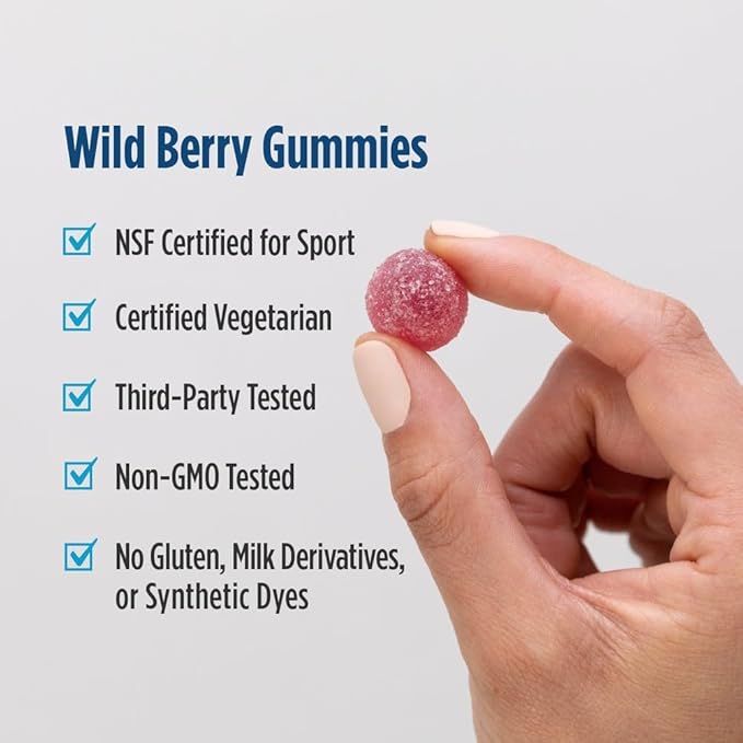 Nordic Naturals Vitamin D3 Gummies Sport Wild Berry - 120 Gummies - 1000 IU Vitamin D3 - NSF Certified - Healthy Bones Mood &amp Immune System Function - Non-GMO - 120 Servings