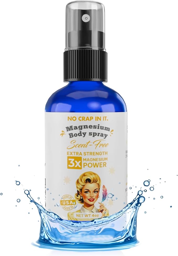 No Crap In It Intense Relief Magnesium Spray Triple Power – Magnesium Chloride Witch Hazel Spray with Lavender Essential Oil for Relaxation Recovery &amp Daily Wellness – 4 oz (Scent Free)