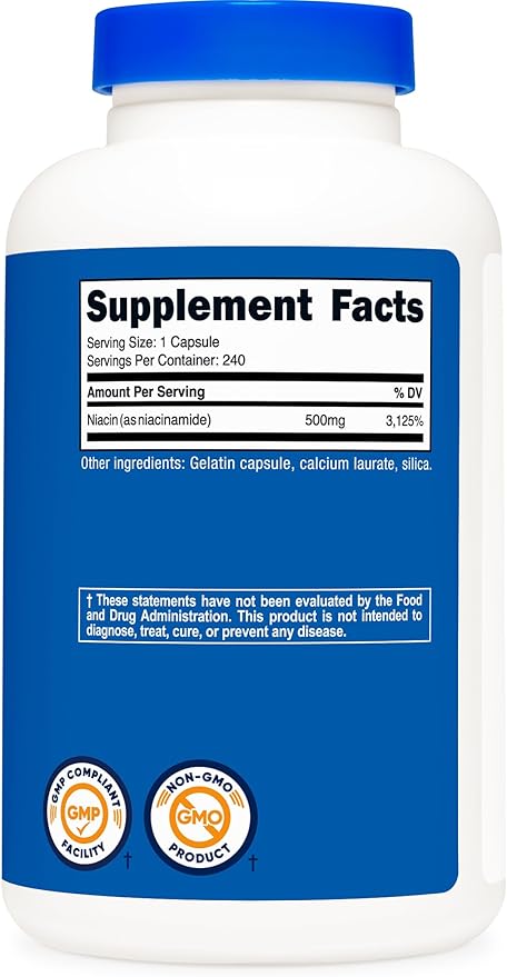 Nutricost Niacinamide (Vitamin B3) 500mg 240 Capsules (2 Bottles)