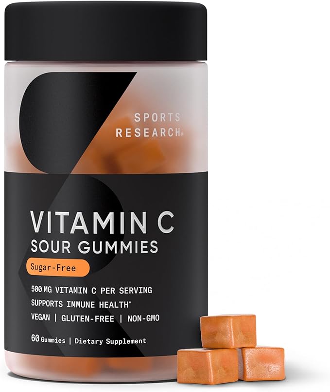 Sports Research® Gummies Pack - Vitamin C Vegan Vitamin D3 + K2 and Tart Cherry Supplements for Immune &amp Antioxidant Support Stronger Bones Workout Recovery