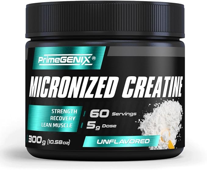 Micronized Creatine Monohydrate Powder - 300g Creatine Powder with 60 Servings to Support Strength Endurance and Recovery - Perfect Fitness Supplement for Muscle Building