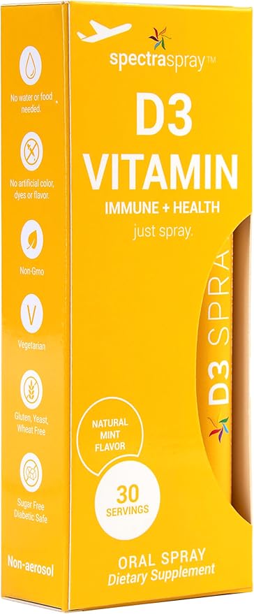 Spectraspray Vitamin D3 Spray Vitamins - Natural &amp Effective Oral Spray 5000IU Vitamin D3 30 Day Supply