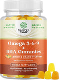 Omega 3 Gummies for Adults - Vegetarian Omega 3 6 9 DHA Gummies for Brain Bone and Heart Health and Joint Support - Burpless Fish Free Plant Based Supplement Men Women - 120 Count