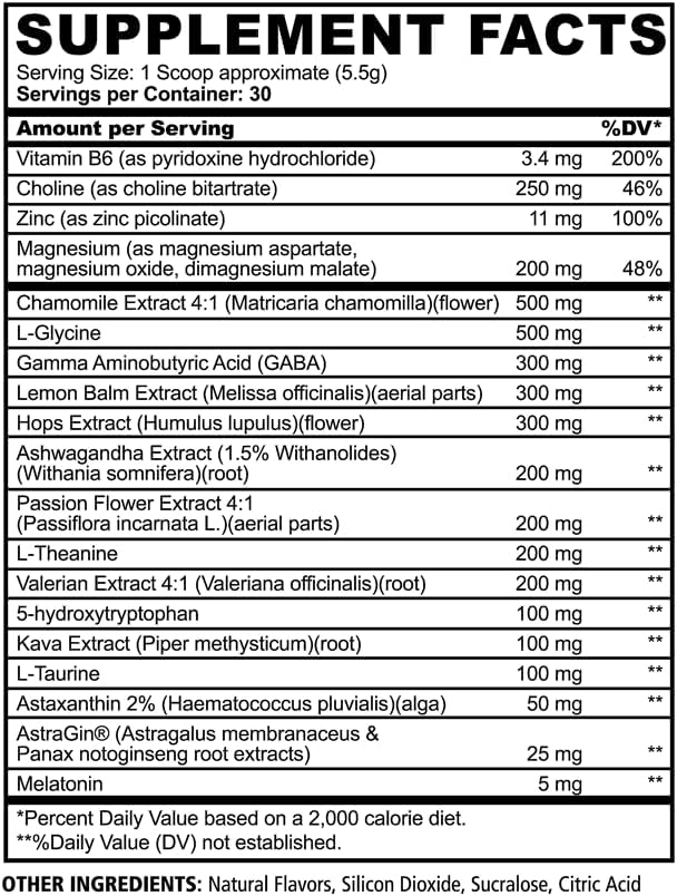 Underground Bio Labs™ Panda SUPPS – Sleepy 2.0 Natural Sleep Aid Formula: 5mg Melatonin 300mg GABA Chamomile Extract (Honey Lemon Tea) 30 Servings