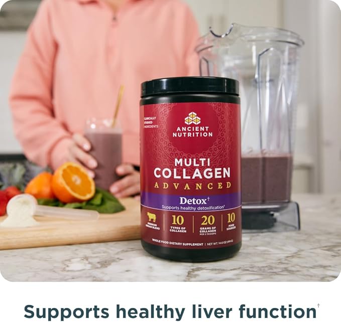 Ancient Nutrition Advanced Multi Collagen Protein Powder Cleanse &amp Detox Unflavored 36 Servings