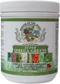 Super Omega Greens Complete Superfood Supplement with Greens Vegetables Flax Fiber Antioxidants Enzymes Probiotics Vitamin C and Omega 3-7.9oz Powder