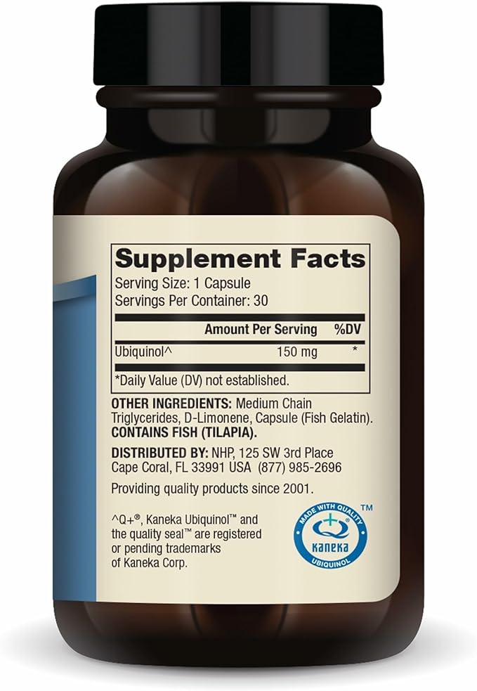 Dr. Mercola Ubiquinol - 150 mg - Supports Energy Production - Antioxidant Supplement - Non-GMO Gluten-Free &amp Soy-Free - 30 Capsules (30 Servings)