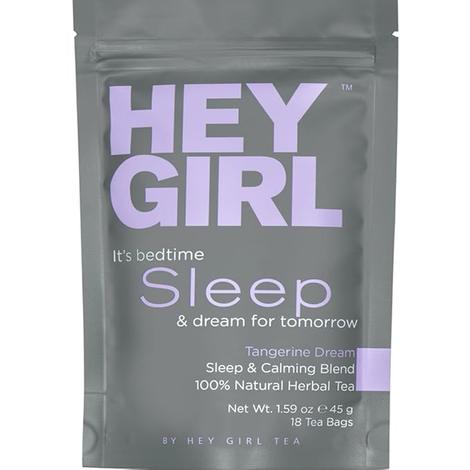 Hey Girl Sleep + Feel Better Tea Bundle - Sleep Tea w/Chamomile Valerian Root &amp Lemon Balm in Tea Bags + Feel Better Herbal Tea with Echinacea Elderberry Vitamin C