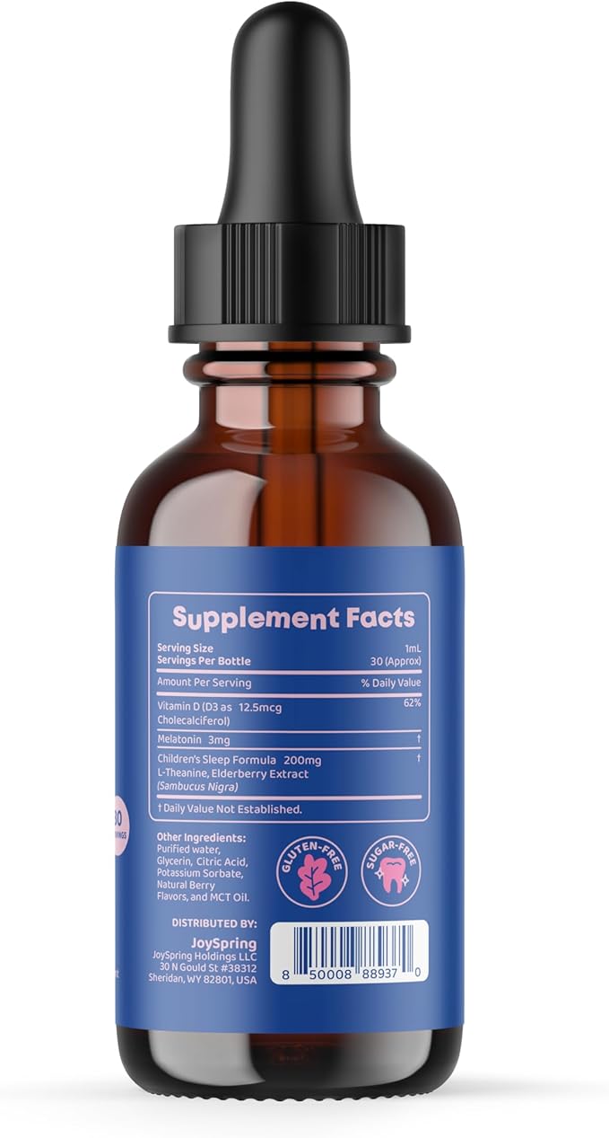 JoySpring DetoxZee Cilantro and SleepBerry Liquid Melatonin Drops for Kids