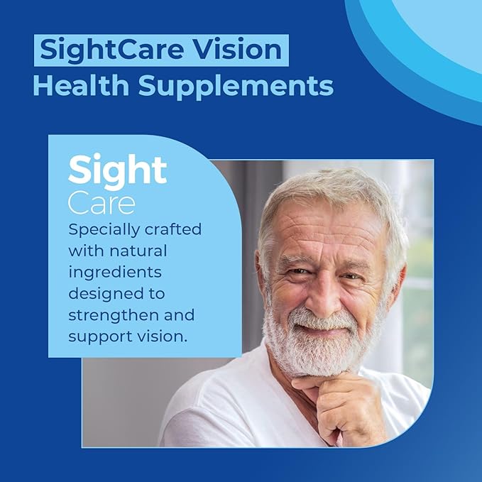 SightCare - Vision Support Supplement - Natural Formula for Eye Health Clarity &amp Focus - Advanced Eye Support 60 Capsules - 2 Pills Daily