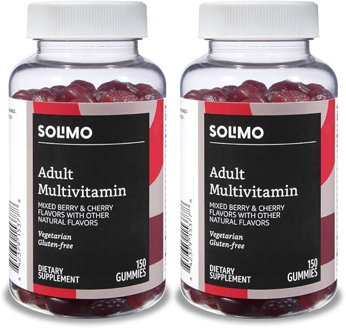 Amazon Basics Adult Multivitamin (300 Gummies) and Fiber Gummies (90 Gummies) Bundle