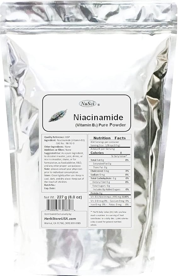 Niacinamide Vitamin B3 Pure Powder Energy (500 Grams (1.1 lb))